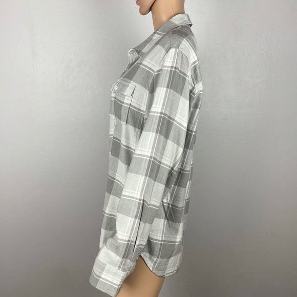 NEW PAIGE GRAY PLAID BUTTON DOWN SHIRT - Picture 4 of 5